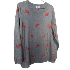 Old navy grey sweater with orange detail XXL